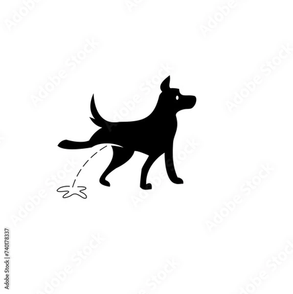 Obraz dog peeing silhouette vector illustration