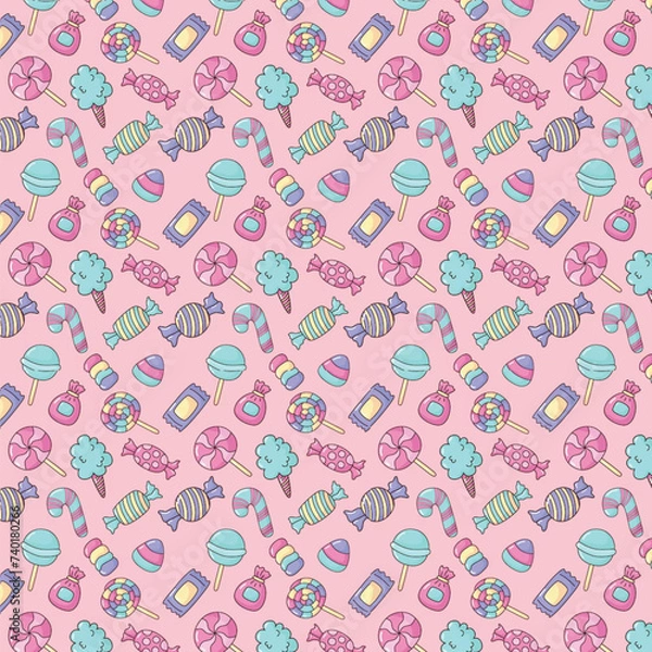 Fototapeta pink pattern with candy 