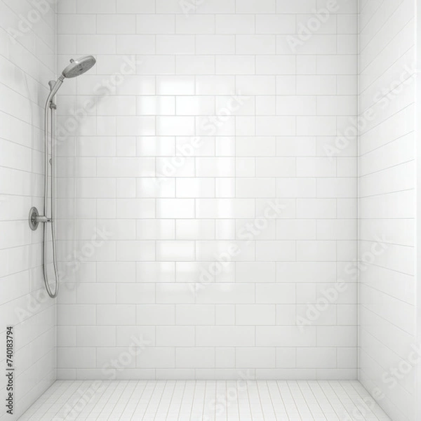 Fototapeta Empty white shower 