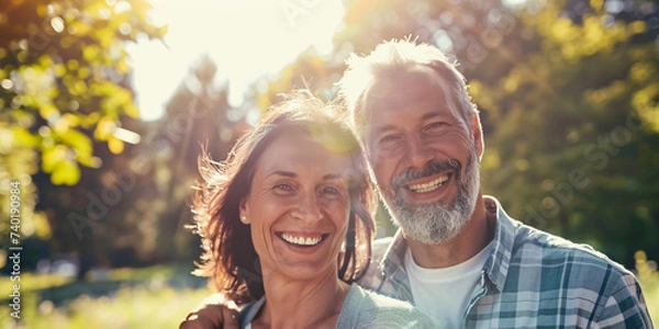Fototapeta portrait of a couple outdoors