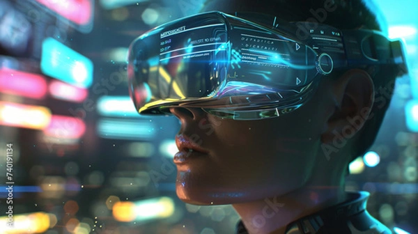 Fototapeta virtual reality headset, a modern, futuristic image