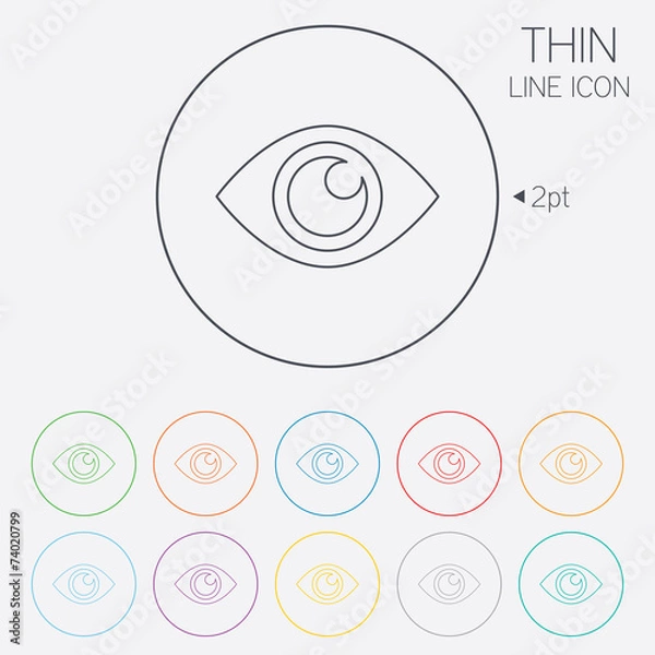 Fototapeta Eye sign icon. Publish content button.