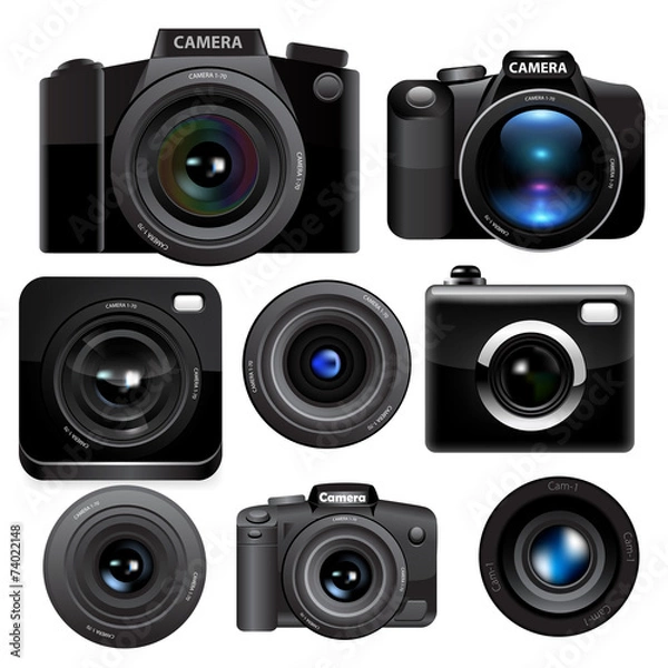 Fototapeta Camera set. Vector