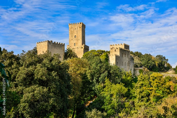 Obraz Italy Sicily Erice city view on a cloudy autumn day