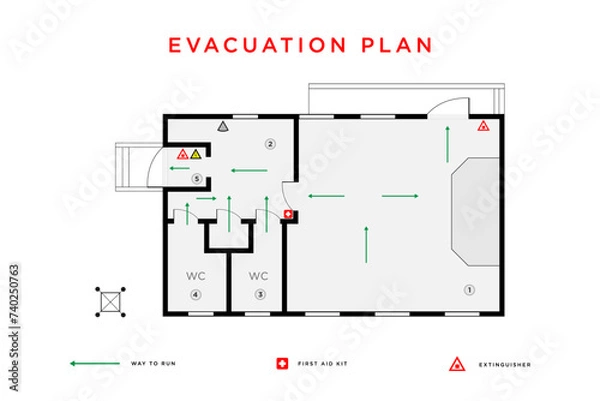 Obraz evacuation plan. vector