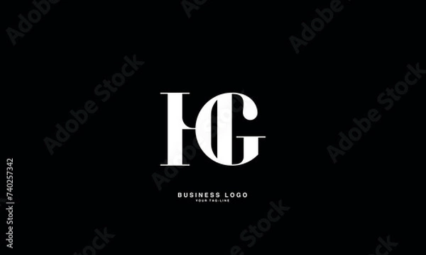 Fototapeta HG, GH, H, G, Abstract Letters Logo Monogram