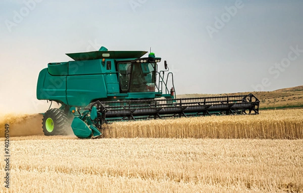 Obraz Harvesting wheat field