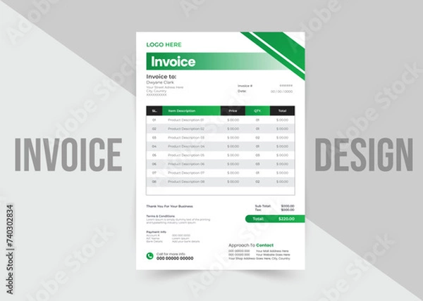 Obraz Creative invoice template design