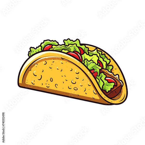 Obraz taco vector illustration isolated transparent background logo, cut out or cutout t-shirt print design