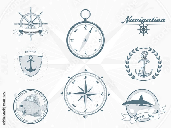 Obraz Nautica and sea elements