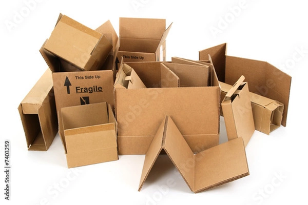 Obraz Stos używanych kartonów