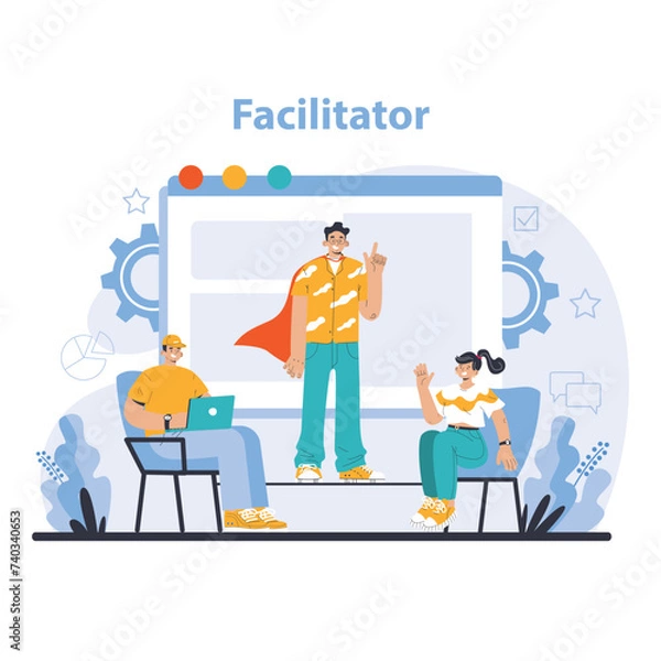 Obraz Business meeting concept. Flat vector illustration.