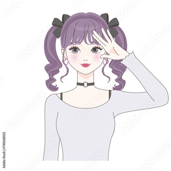 Fototapeta 敬礼ポーズの女の子