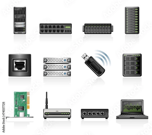 Obraz Network hardware icons