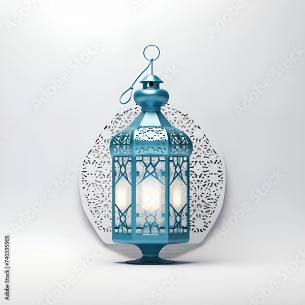 Fototapeta lamp isolated on white with clipping path, A dark room with a lantern and a lamp on the table.