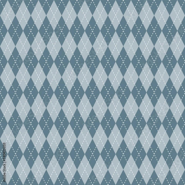 Fototapeta Grey shade argyle pattern. Argyle vector pattern. Argyle pattern. Seamless geometric pattern for clothing, wrapping paper, backdrop, background, gift card, sweater.	
