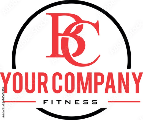 Obraz BC Minimal and Professional letter Vector Logo