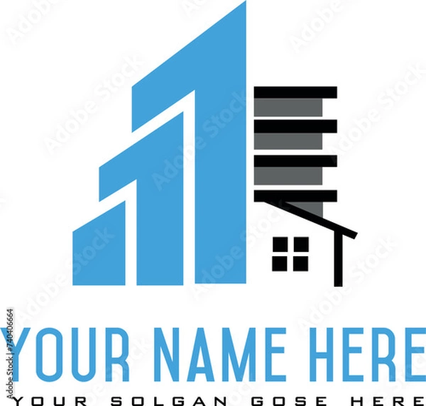 Obraz real estate logo design with Unique concept vector design