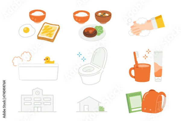 Obraz 食事・身だしなみ・生活のイラスト素材
