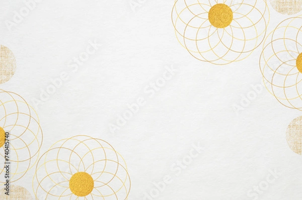 Fototapeta Luxury Japanese modern style background with Japanese washi paper texture. Abstract floral patterned washi paper.
