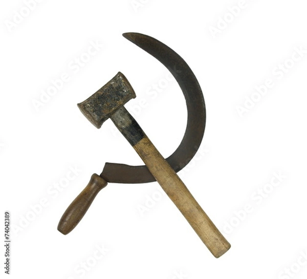 Obraz old rusty  sickle and hammer