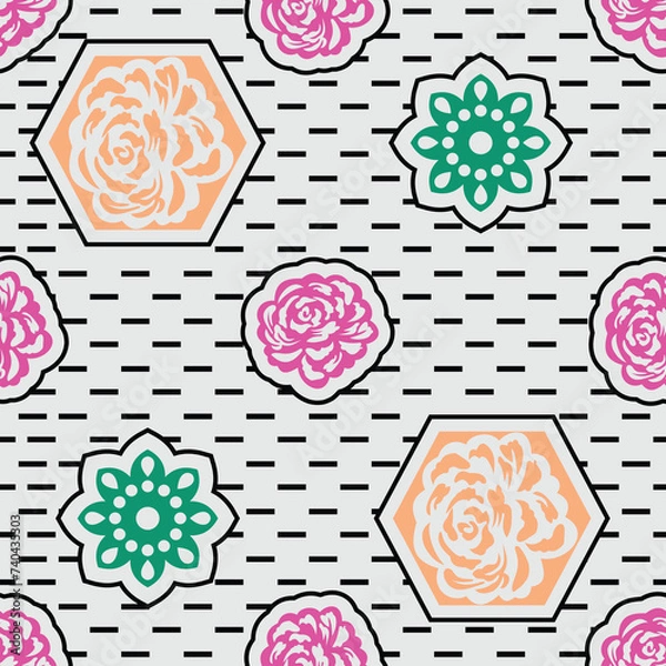 Fototapeta Background Texture Abstract Vector art Seamless design paper and fabric