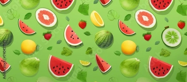 Fototapeta background elements of several types of fruits,