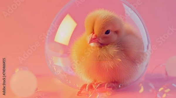 Obraz Chick inside a transparent egg