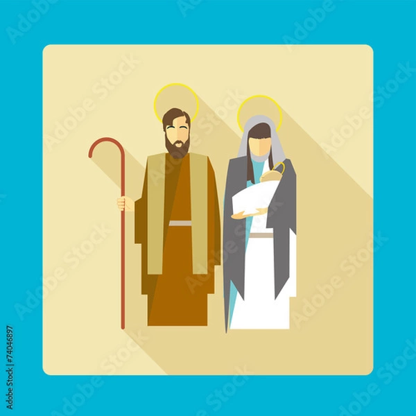 Obraz nativity scene vector icon illustration