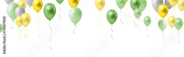Obraz Birthday and celebration banner with colorful balloon, 3d illustration