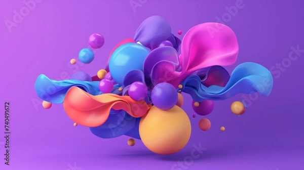 Fototapeta Colorful abstract background in 3d style