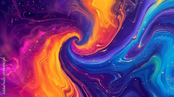Obraz Swirling galaxy abstraction resembling a cosmic whirlpool.