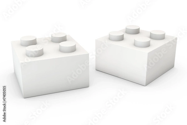Fototapeta Blok konstrukcyjny na białym tle