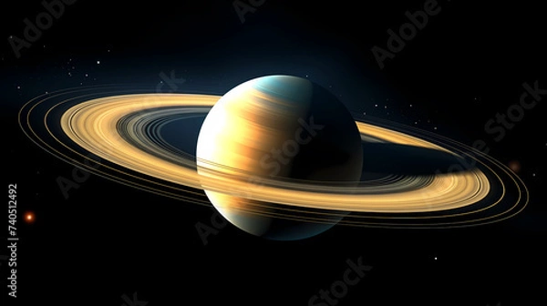 Fototapeta Stunning winning photo of Saturn's ring towers, concept of planetary rings