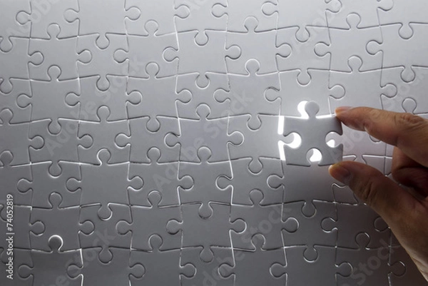 Obraz puzzle piece coming down into it's place