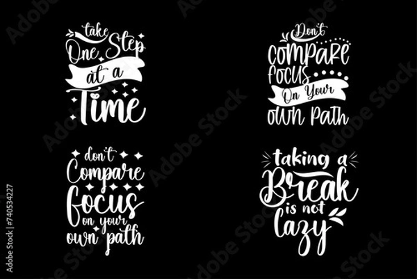 Obraz take one step at a time inscription t-shirt design