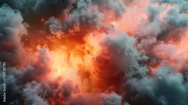 Obraz Technological anomalies glitching amidst clouds of high-definition smoke