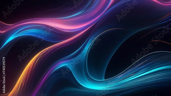 Obraz Colorful abstract luminous line background