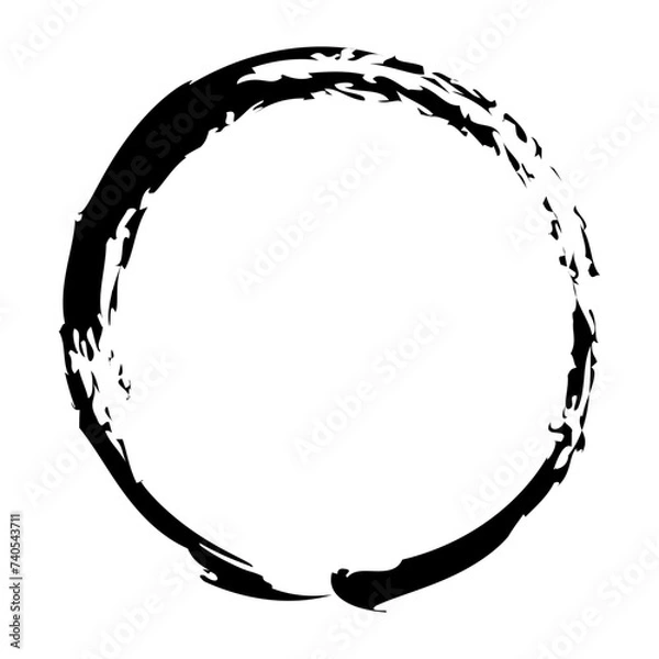 Fototapeta 毛筆手書き風　丸　黒