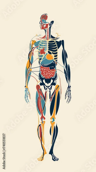Obraz anatomy of body flat design