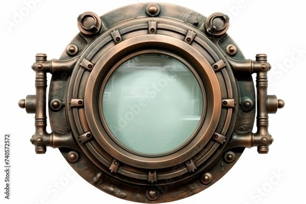 Obraz Close up of a metal porthole, suitable for industrial or nautical themes