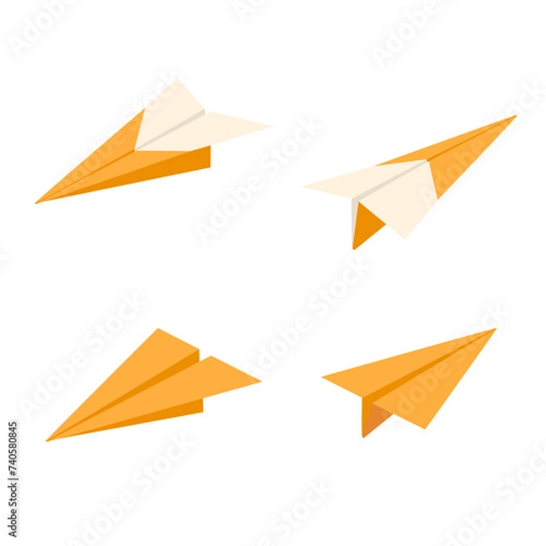 Obraz アイソメトリックで描いた紙飛行機のイラスト