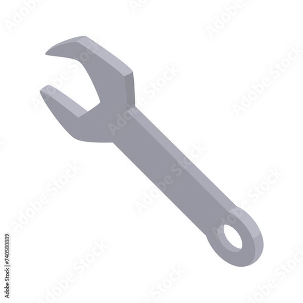 Fototapeta アイソメトリックで描いたスパナのイラスト