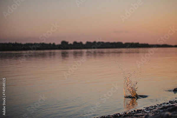 Obraz sunset on the river