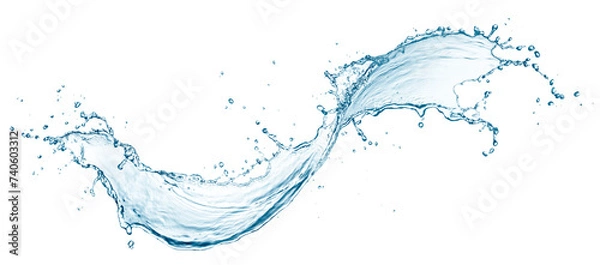 Fototapeta Twisted water splash isolated