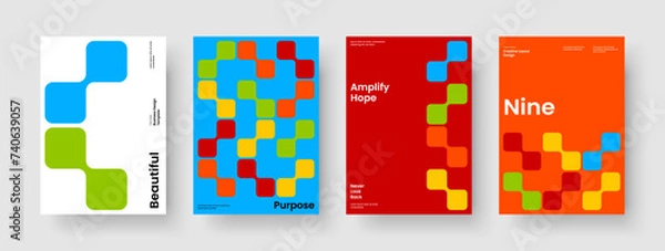 Fototapeta Geometric Business Presentation Design. Creative Report Layout. Modern Brochure Template. Background. Banner. Poster. Book Cover. Flyer. Advertising. Newsletter. Catalog. Journal. Handbill