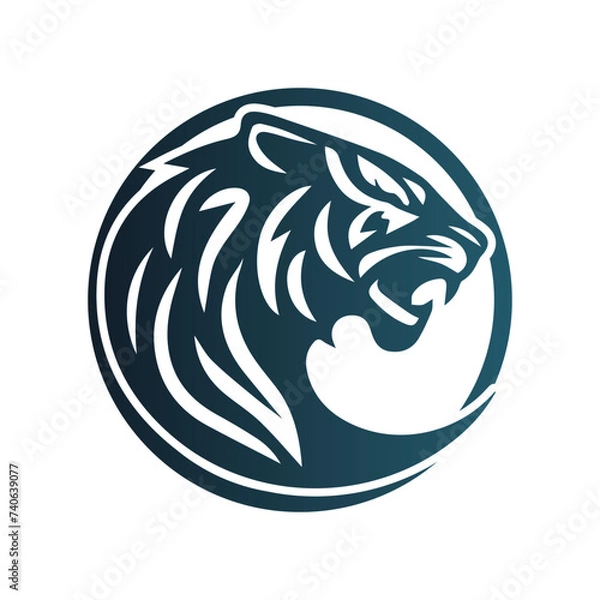 Fototapeta Roaring tiger logo design vector illustration