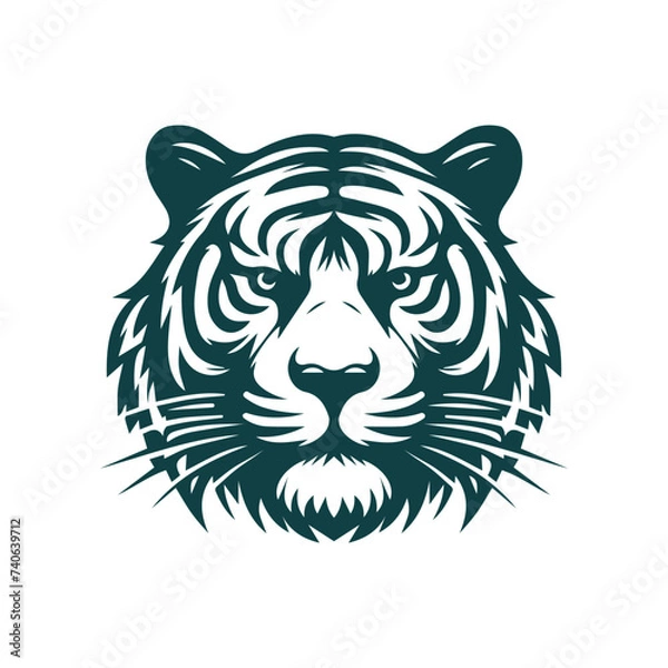 Obraz Roaring tiger logo design vector illustration