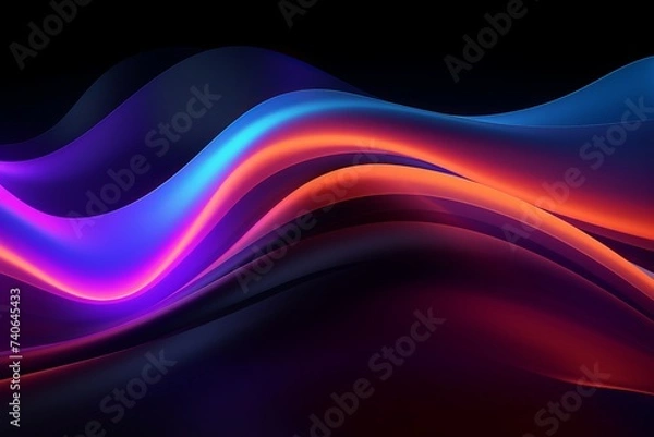 Fototapeta Liquid Color Waves with a Neon Glow, Adding a Futuristic and Vibrant Touch to the Background, Generative AI 