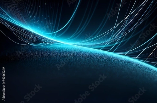 Fototapeta Social network hologram illustration. Technology, communication, internet concept. 3d rendering.